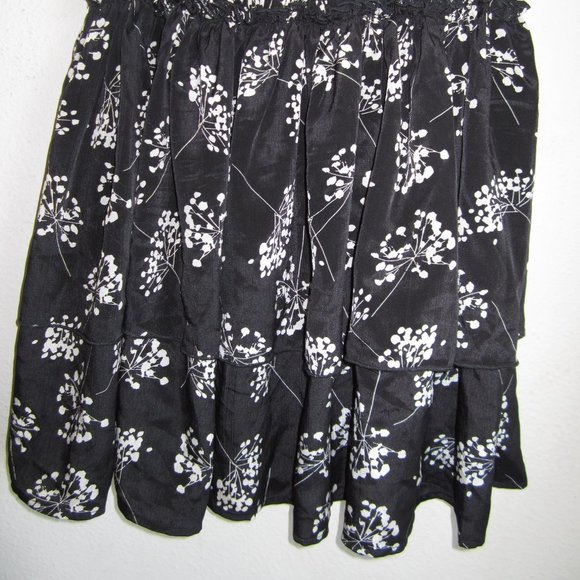 Easel Flutter Sleeved Tiered Black Dress with Smocking - Picture 3 of 7